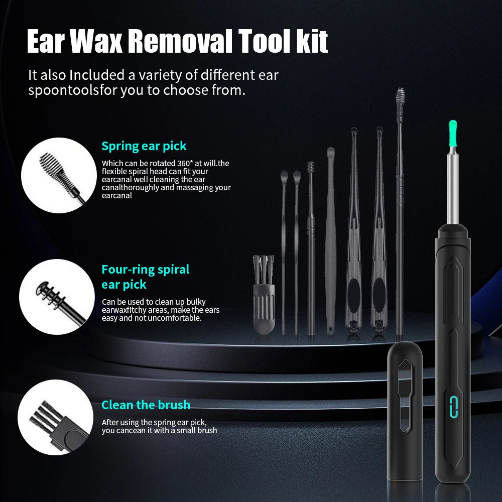 NK3 Pro HD Ear Cleaner with Camera – USB-C Charging Otoscope Wax Removal Tool Set