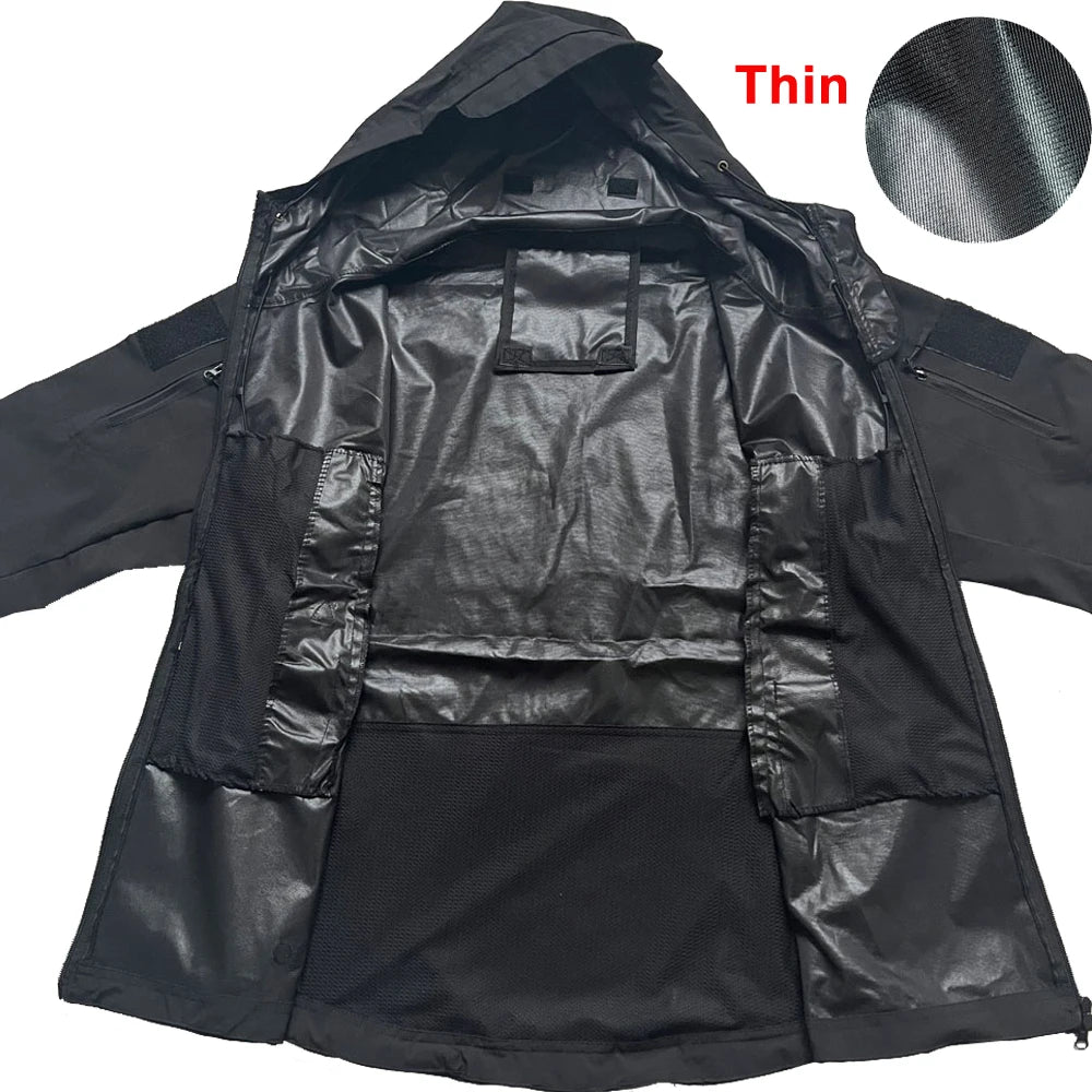 Men’s Military Soft Shell Tactical Jacket – Waterproof, Windproof, Combat-Style Hoodie