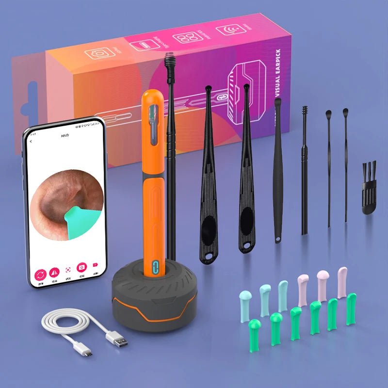 NK3 Pro HD Ear Cleaner with Camera – USB-C Charging Otoscope Wax Removal Tool Set