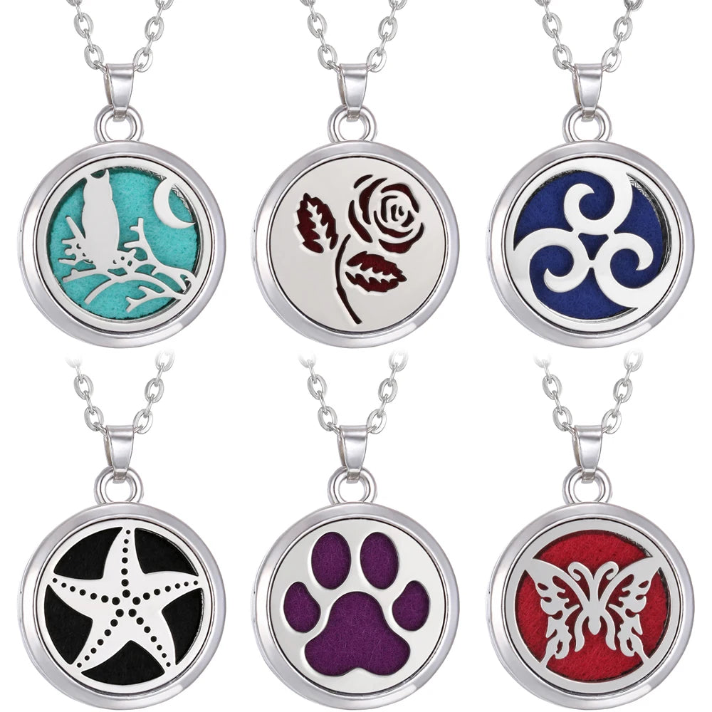 Tree of Life Aromatherapy Necklace - Essential Oil Diffuser Locket Pendant for Women - Aroma Jewelry Gift