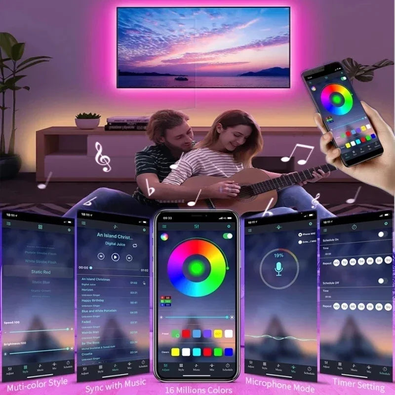 Smart RGB LED Strip Lights β App Controlled & USB Powered for Room, TV, & Decor Vibes
