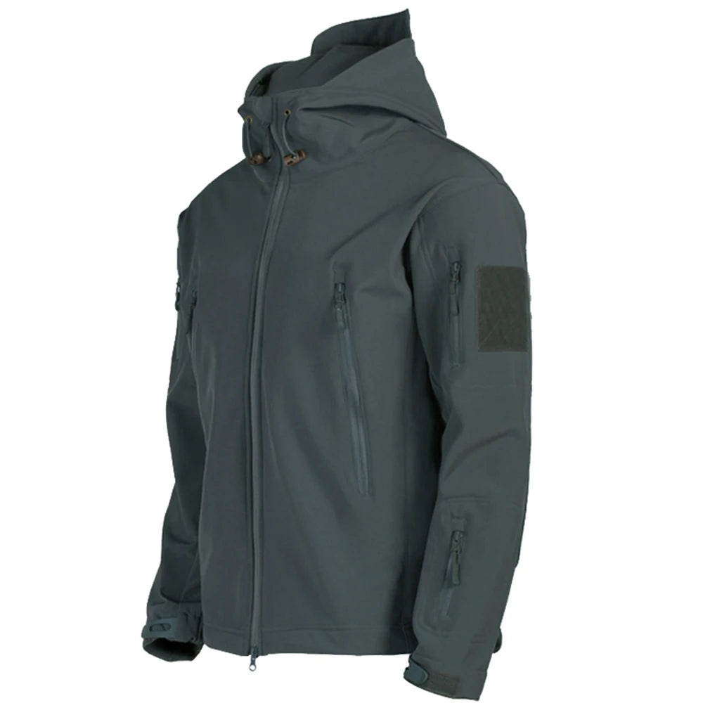 Men’s Military Soft Shell Tactical Jacket – Waterproof, Windproof, Combat-Style Hoodie