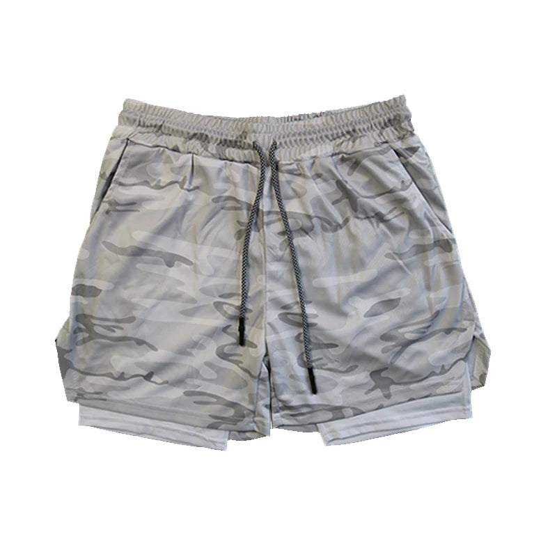 Men’s Double-Layer Athletic Shorts – Breathable Quick-Dry Fitness and Beachwear with Mesh Lining