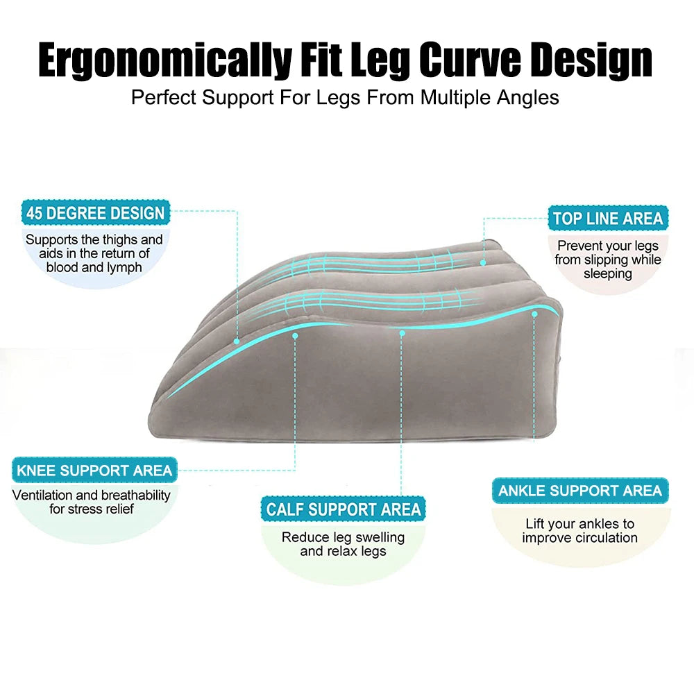 Inflatable PVC Leg Pillow – Portable Wedge Cushion for Knee and Foot Elevation