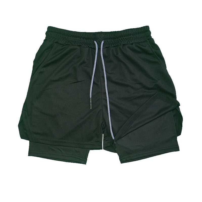 Men’s Double-Layer Athletic Shorts – Breathable Quick-Dry Fitness and Beachwear with Mesh Lining