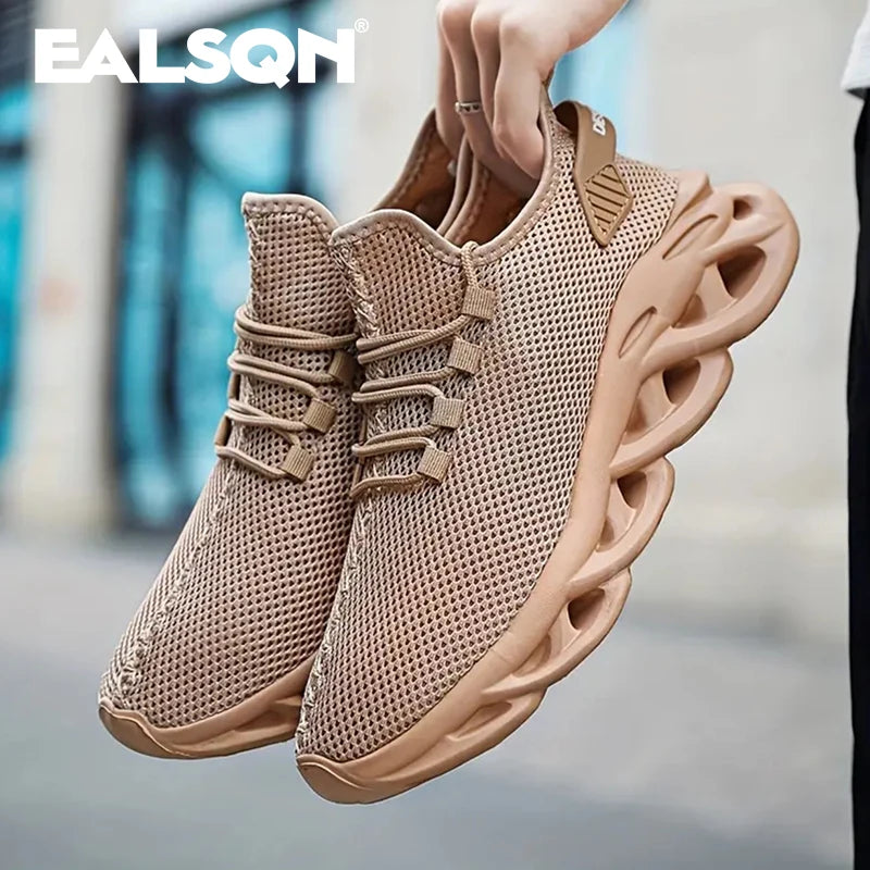 Men's Breathable Running Sneakers – Lightweight Mesh Jogging & Casual Sports Shoes with Shock Absorption
