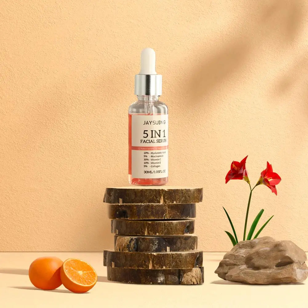 5-in-1 Facial Serum with Vitamin C & Hyaluronic Acid – Deep Moisturizing, Pore Minimizing, Anti-Aging & Skin Nourishing – 30ml