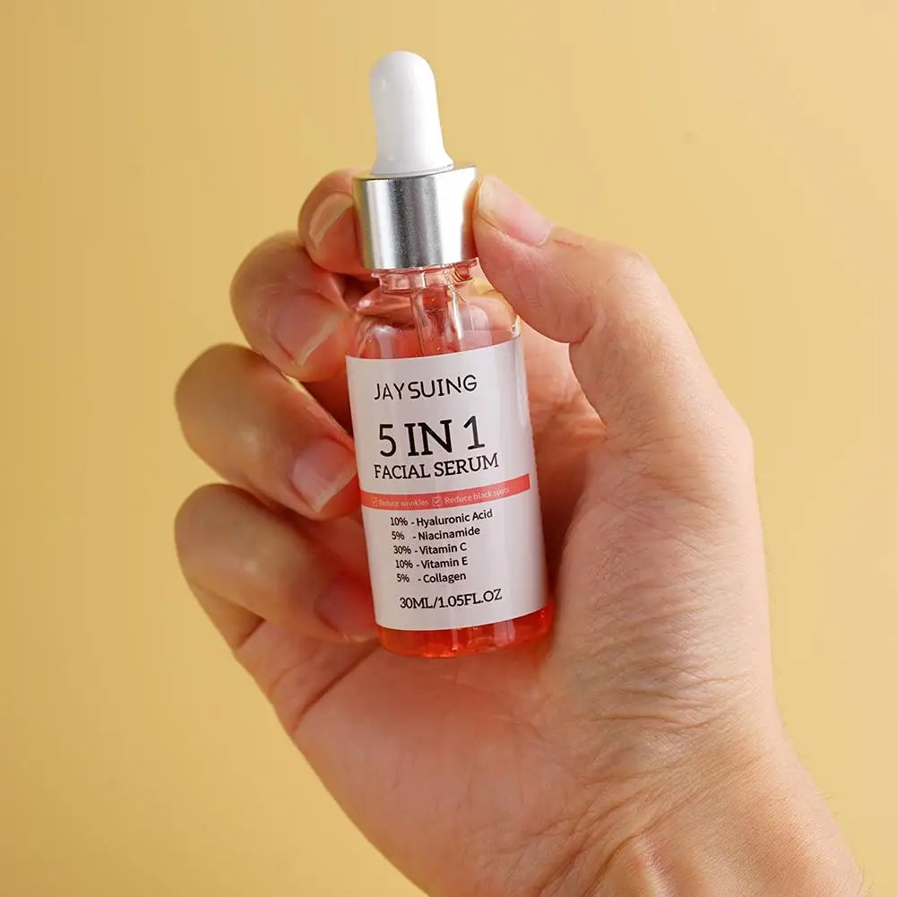 5-in-1 Facial Serum with Vitamin C & Hyaluronic Acid – Deep Moisturizing, Pore Minimizing, Anti-Aging & Skin Nourishing – 30ml