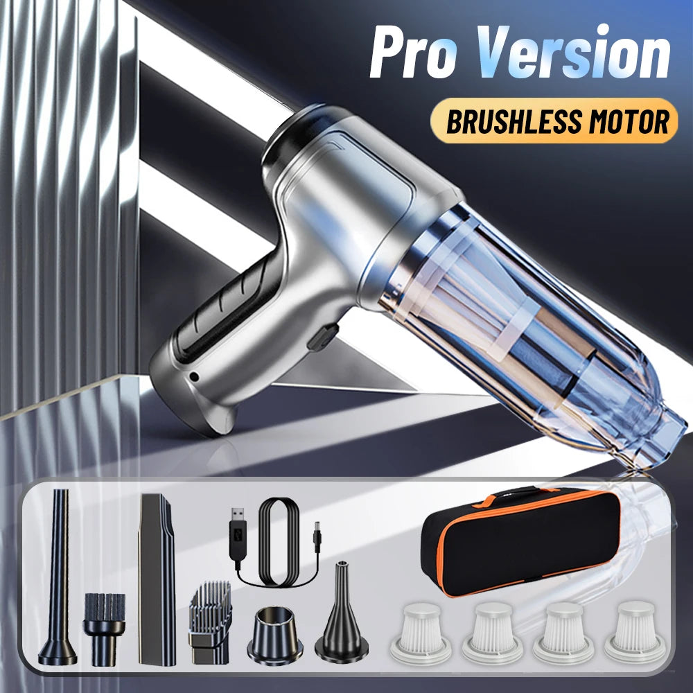 95000PA Portable Wireless Car Vacuum Cleaner – Strong Suction Handheld Vacuum & Blower for Car & Home