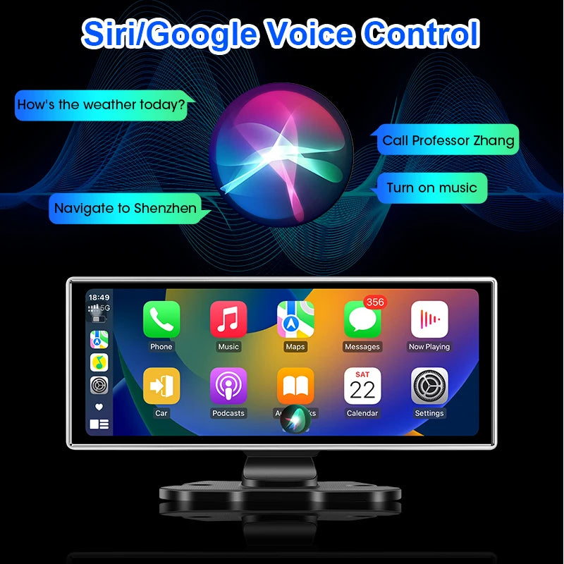 4K Smart Dash Cam with CarPlay & Android Auto | Dual Lens, GPS, WiFi & Navigation