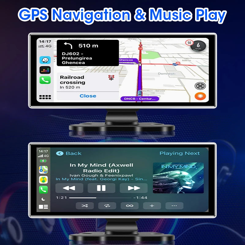 4K Smart Dash Cam with CarPlay & Android Auto | Dual Lens, GPS, WiFi & Navigation