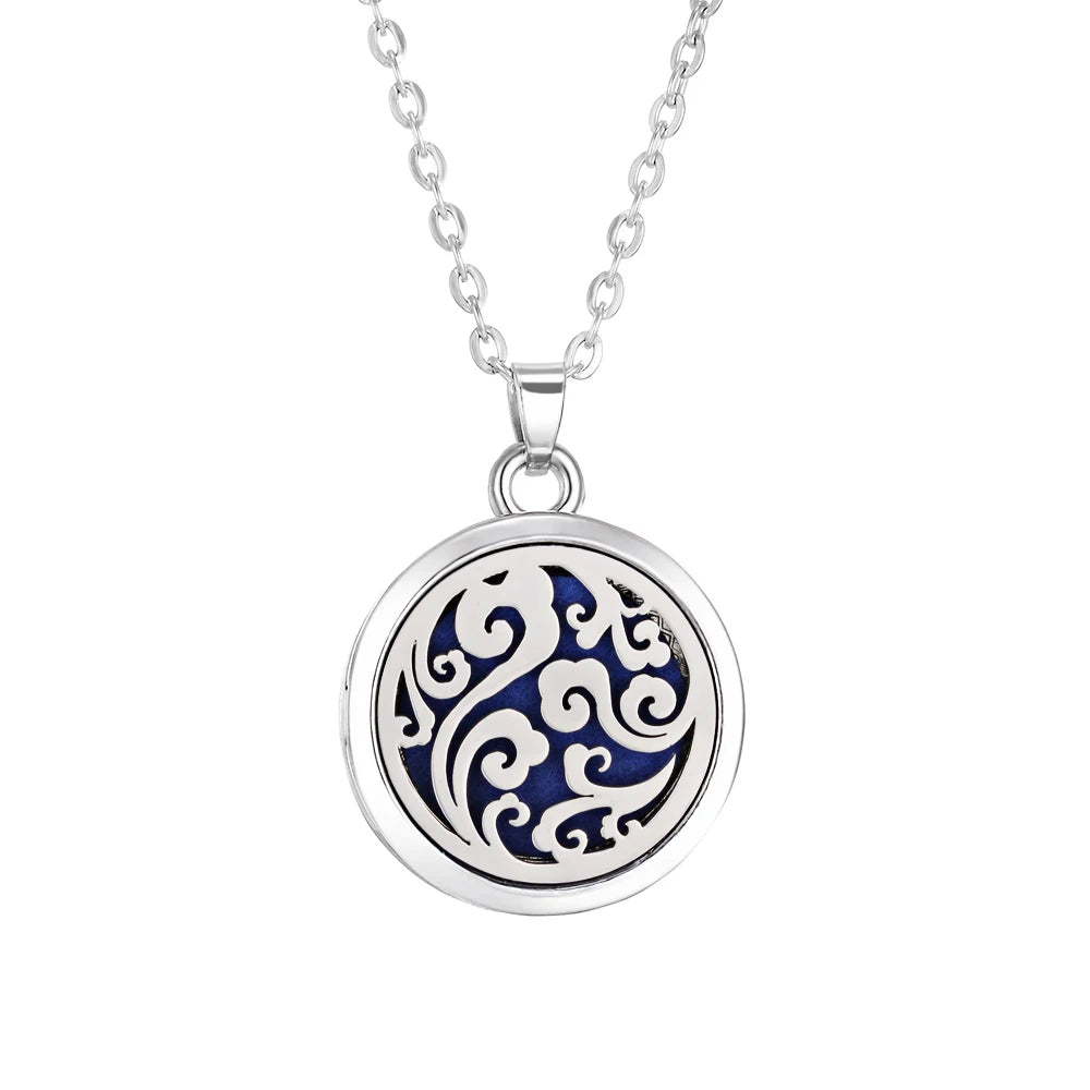 Tree of Life Aromatherapy Necklace - Essential Oil Diffuser Locket Pendant for Women - Aroma Jewelry Gift