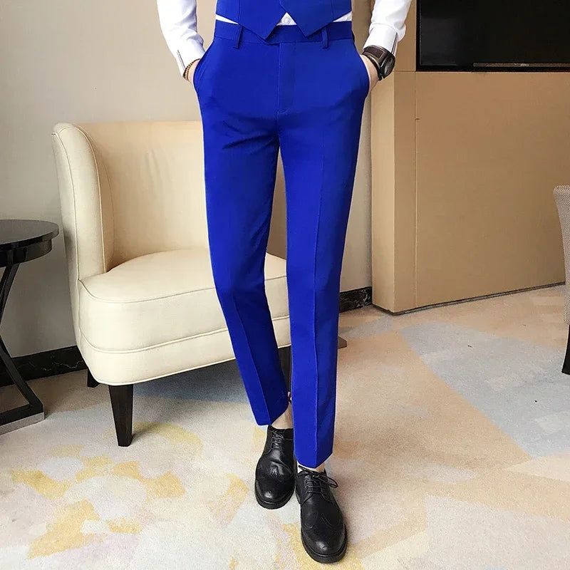 Men's Slim Fit Formal Suit Pants – Business, Wedding & Office Wear