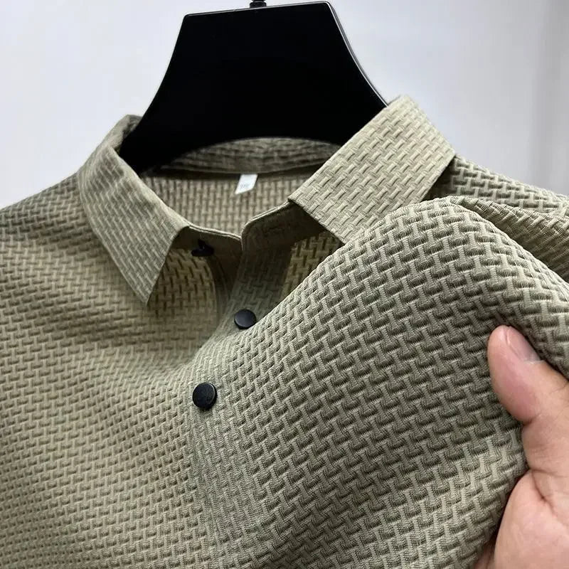 Summer Men’s Ice Silk Polo Shirt – Breathable Short-Sleeved Tee for Business & Casual Wear – Fashionable & Comfortable
