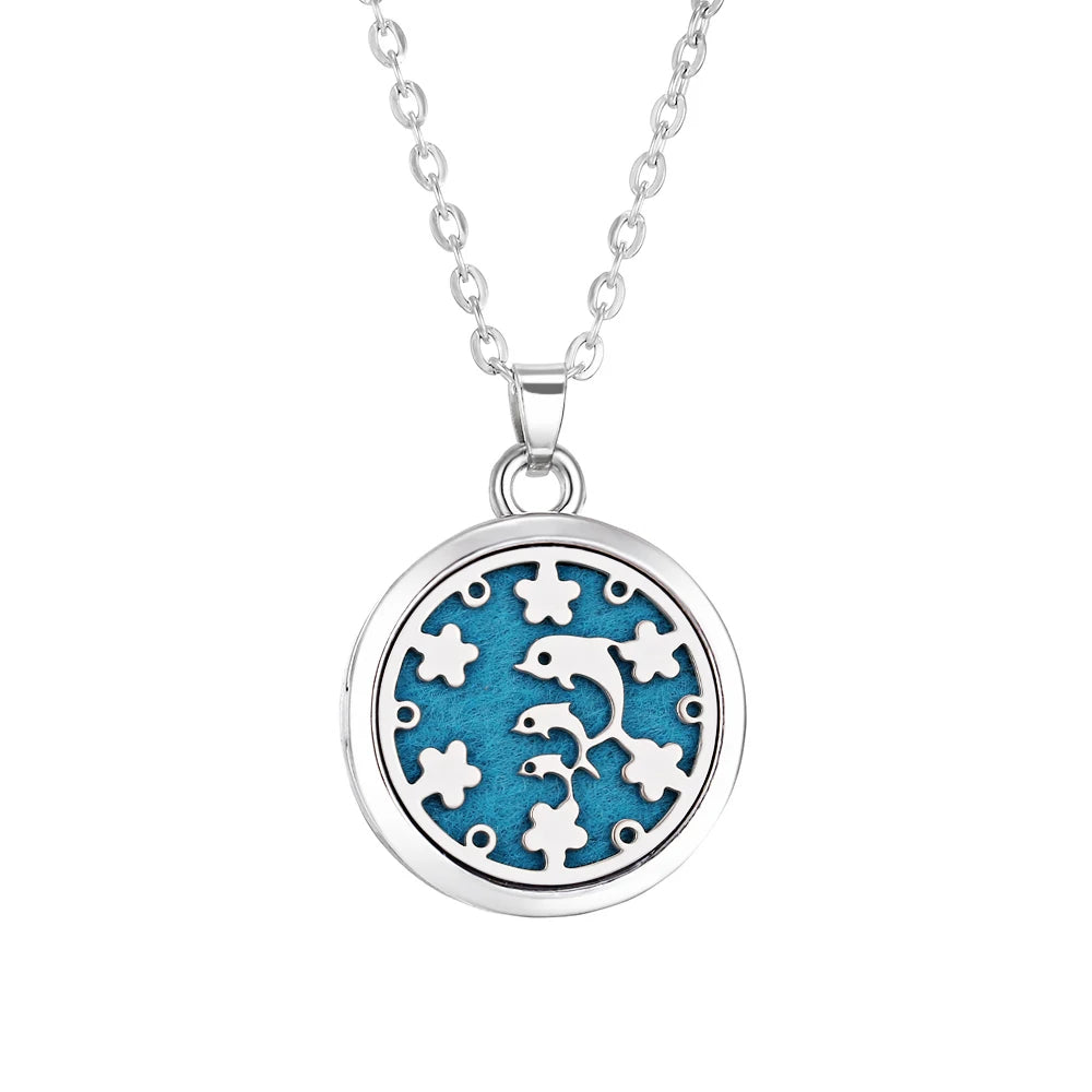 Tree of Life Aromatherapy Necklace - Essential Oil Diffuser Locket Pendant for Women - Aroma Jewelry Gift