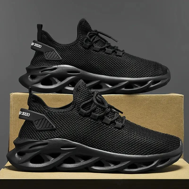 Men's Breathable Running Sneakers – Lightweight Mesh Jogging & Casual Sports Shoes with Shock Absorption