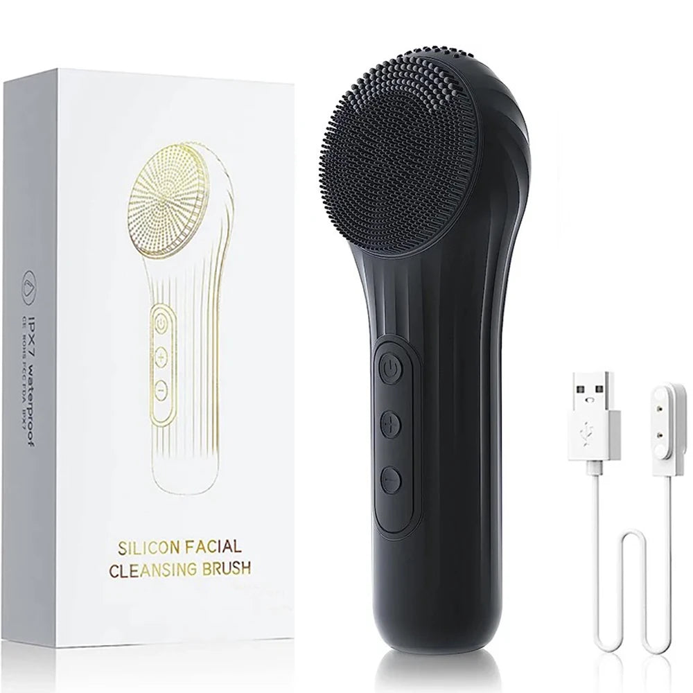 Sonic Waterproof Facial Cleansing Brush – Rechargeable Exfoliating Scrubber for Deep Clean & Skin Care Tool