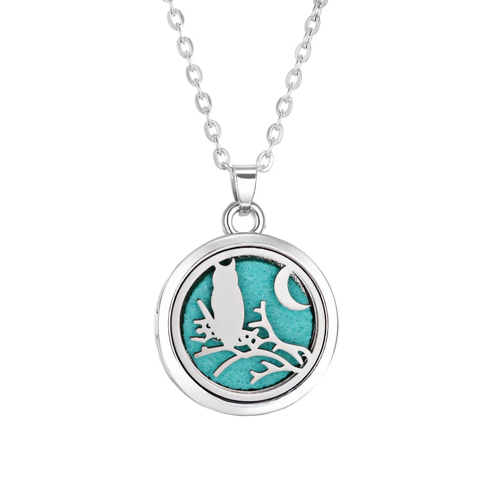 Tree of Life Aromatherapy Necklace - Essential Oil Diffuser Locket Pendant for Women - Aroma Jewelry Gift