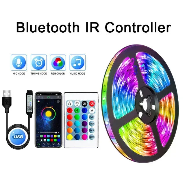 Smart RGB LED Strip Lights β App Controlled & USB Powered for Room, TV, & Decor Vibes