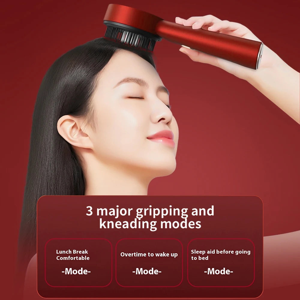 Red Light Scalp Massager Comb – Electric Hair Growth Brush with Vibration & Oil Applicator