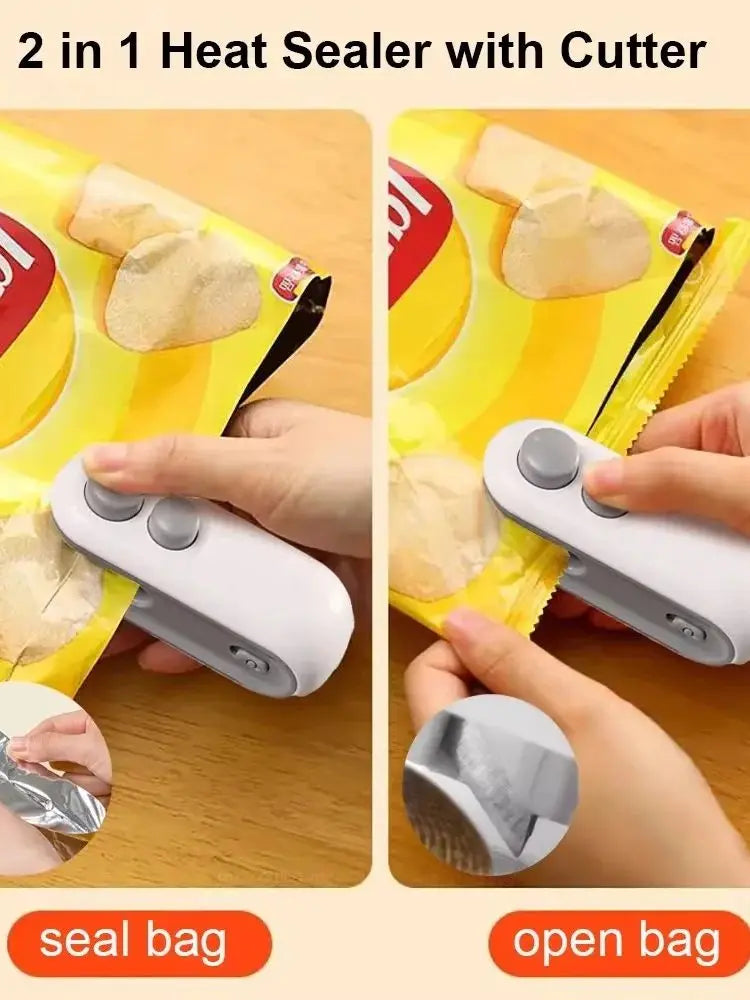2-in-1 Mini Heat Sealer – Rechargeable Bag Sealer & Cutter for Snacks