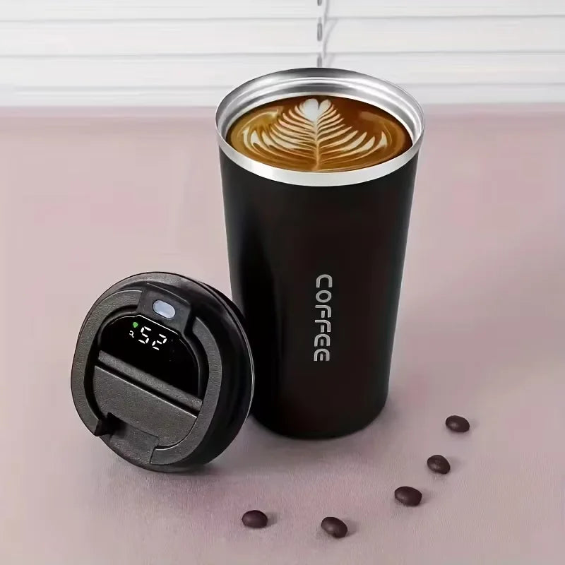 Smart Stainless Steel Coffee Tumbler with Temperature Display – 380ml / 510ml Thermos Travel Mug
