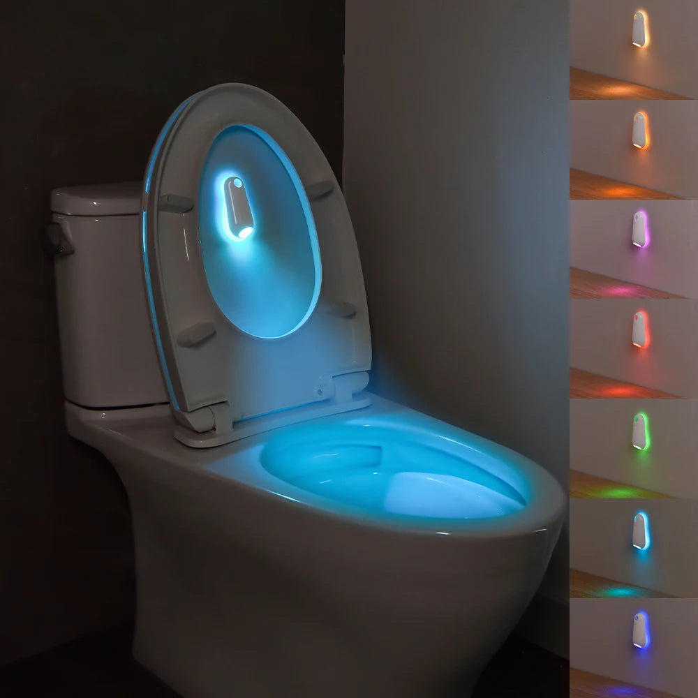 Rechargeable LED Toilet Night Light – Motion Sensor & 7 Color Changing