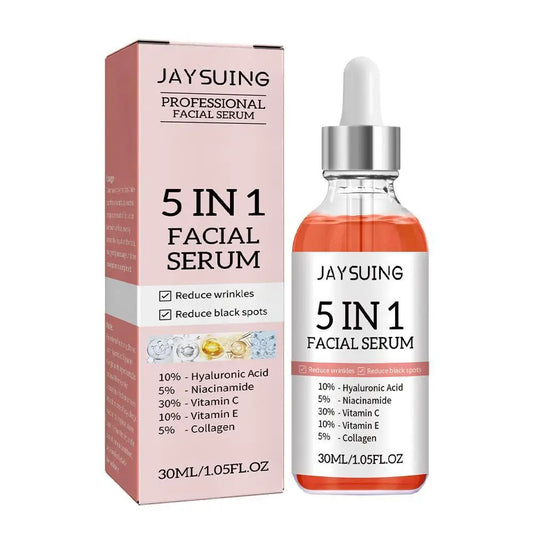 5-in-1 Facial Serum with Vitamin C & Hyaluronic Acid – Deep Moisturizing, Pore Minimizing, Anti-Aging & Skin Nourishing – 30ml