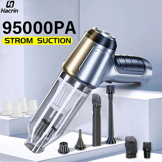 95000PA Portable Wireless Car Vacuum Cleaner – Strong Suction Handheld Vacuum & Blower for Car & Home