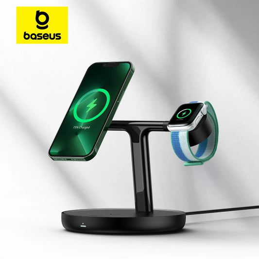 3-in-1 Magnetic Wireless Charging Station – Fast Charge for iPhone, AirPods & Apple Watch