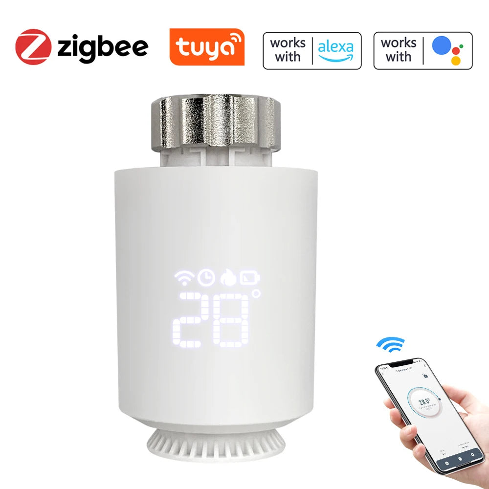 Tuya Smart ZigBee 3.0 Thermostatic Radiator Valve – Temperature Controller for Alexa & Google Home