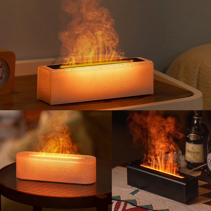 KINSCOTER Flame Aroma Diffuser – Ultrasonic Cool Mist Humidifier with RGB Firelight & Essential Oil Diffuser