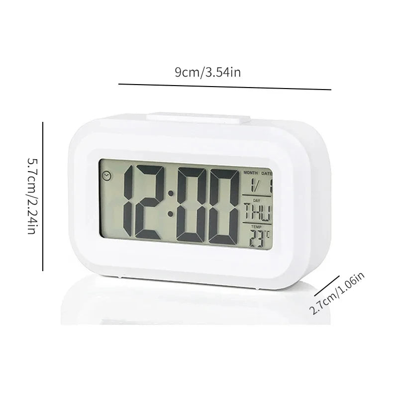 LED Digital Alarm Clock with Backlight & Snooze – Modern Desktop Display