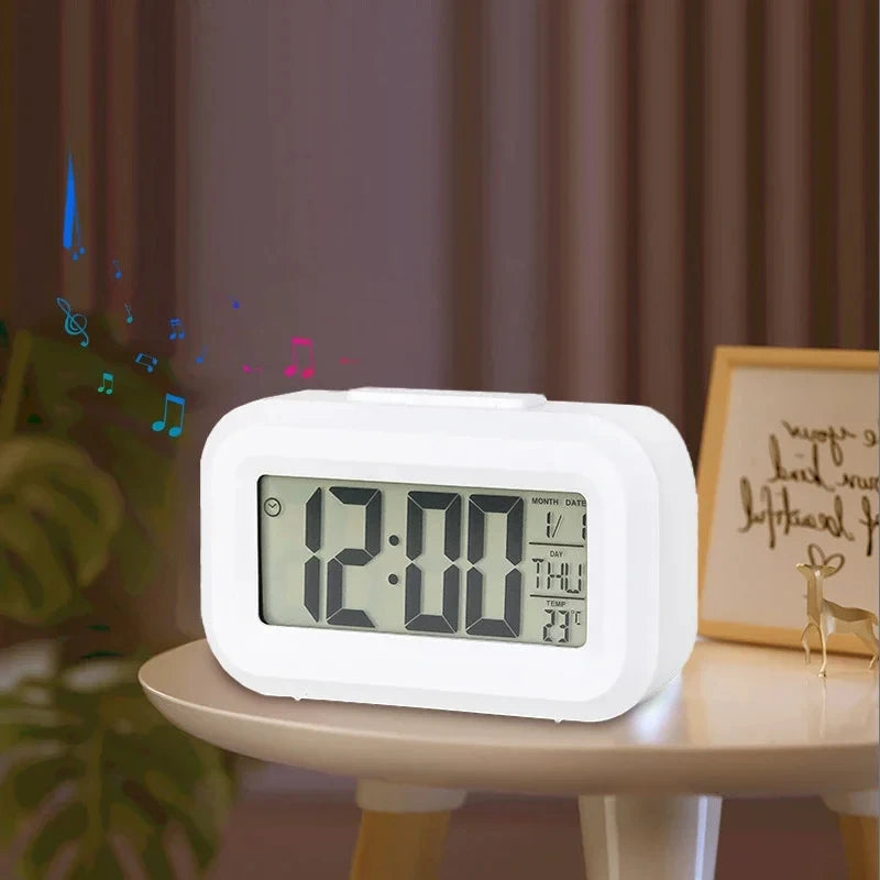 LED Digital Alarm Clock with Backlight & Snooze – Modern Desktop Display