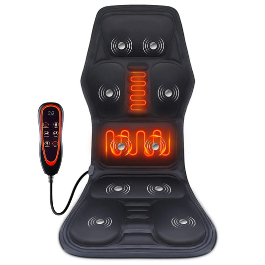 Electric Full-Body Massage Chair Pad – Infrared Heat & Vibration Therapy for Home, Car, or Office