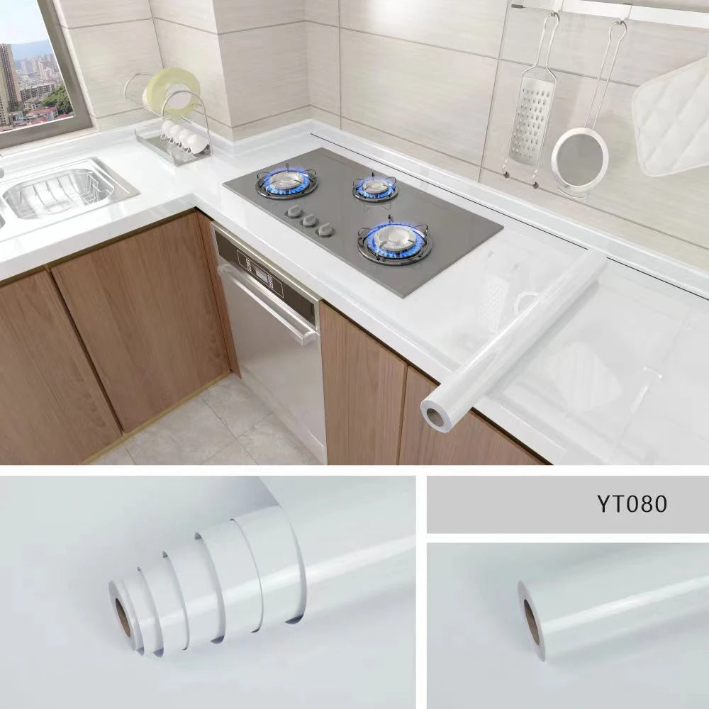 40cm Self-Adhesive Marble Pattern Wallpaper – Waterproof and Oil-Proof PVC Decorative Wall Covering for Kitchen & Home
