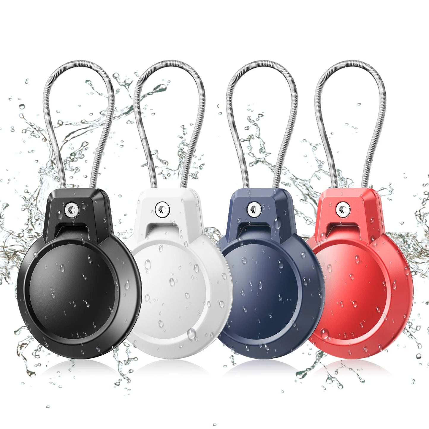 Waterproof AirTag Holder with Wire Cable – Protective Keychain Case for Apple AirTag – Ideal for Luggage, Backpacks, Keys, and Pets
