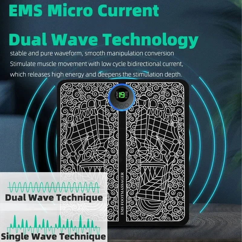 EMS Foot Massager Mat – Rechargeable Electric Foot Relaxation Pads for Muscle Relief & Stress Relief