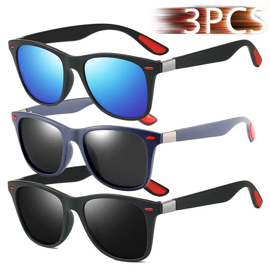 Vintage Square Unisex Sunglasses – 3-Pack Luxury UV400 Protection for Driving, Fishing & Outdoor Style