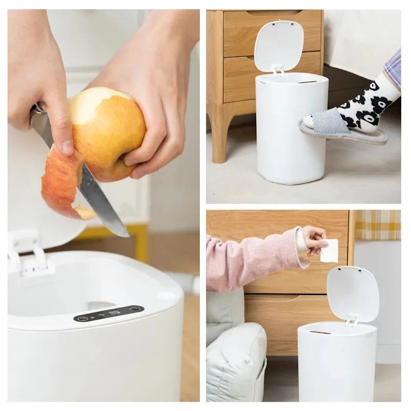 Smart Sensor Trash Can – Touchless 12L Electric Bin for Kitchen & Bathroom